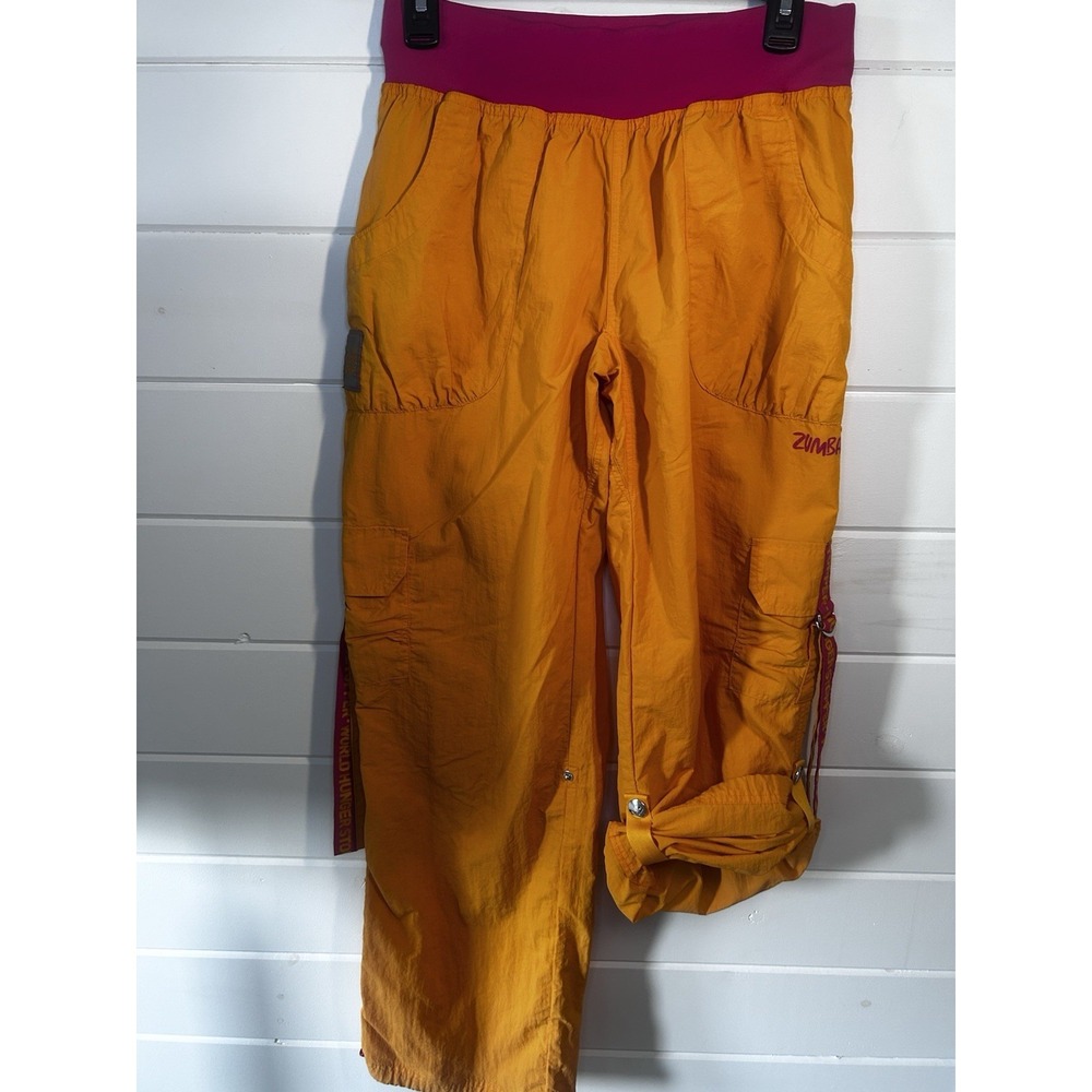 Zumba Limited Edition Burn And Earn Dance Pants Size XL Orange And Hot Pink